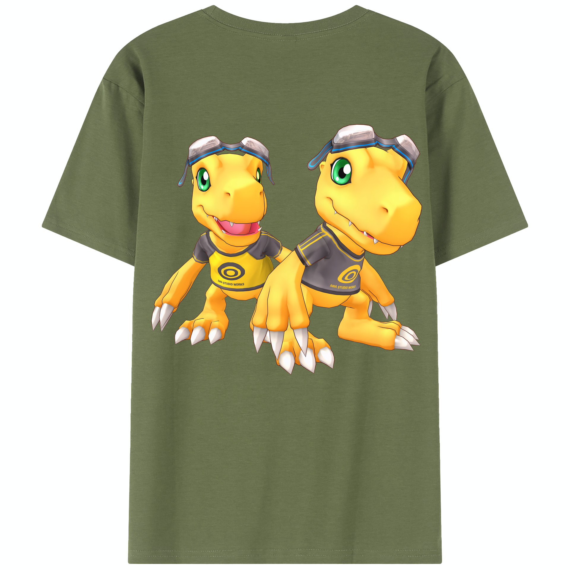 （画像用） Digimon デジタルモンスター/デジモン 綿100％半袖Tシャツ（背面プリント）